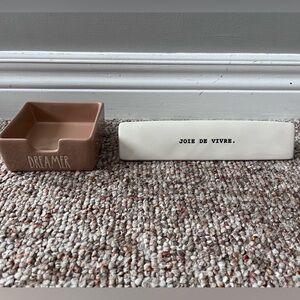 Rae Dunn Dreamer Brown Note Holder And Desk Plaque